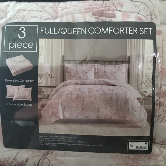 Paris 3-Piece Full/Queen Comforter Set. NEW - Picture 5 of 7